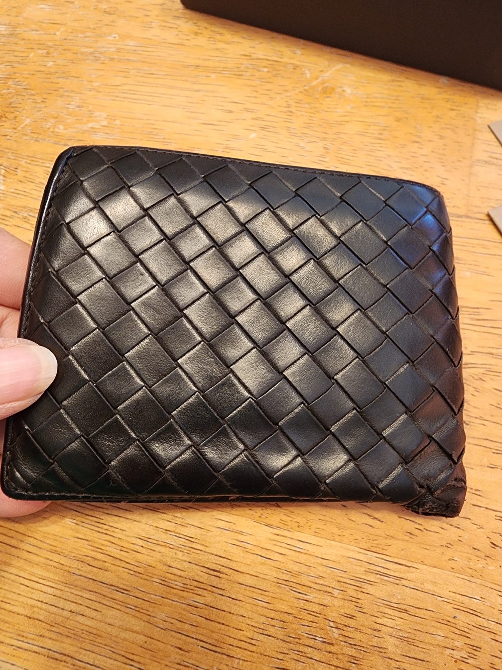 Bottega Veneta Intrecciato bifold wallet Dark Brown woven Leather Design - Picture 3 of 16